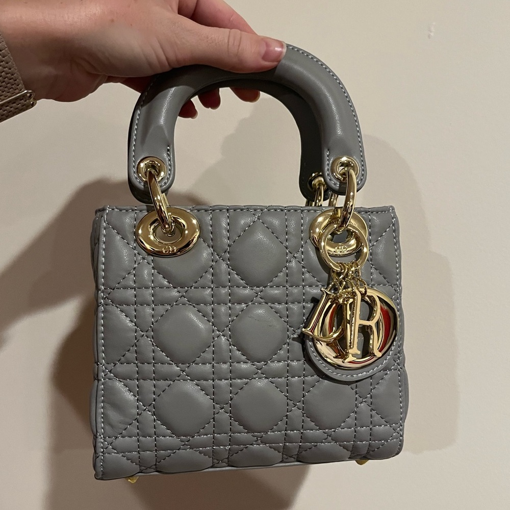 Lady Dior bag, Greg with gold hardware